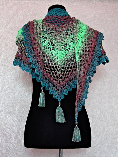 Crochet pattern shawl Prairie
