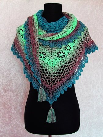 Crochet pattern shawl Prairie