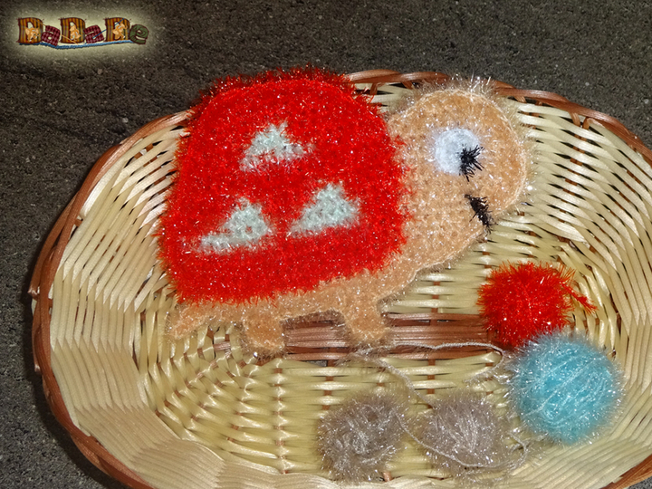 Spül- oder Duschschwamm kleine Schildkröte, gehäkelt von Dadade