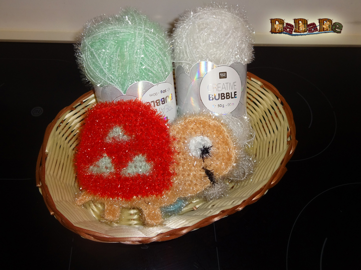 Spül- oder Duschschwamm kleine Schildkröte, gehäkelt von Dadade