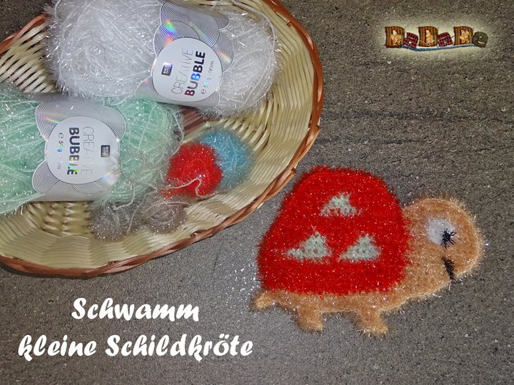 Spül- oder Duschschwamm kleine Schildkröte, gehäkelt von Dadade
