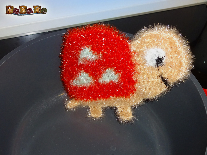 Spül- oder Duschschwamm kleine Schildkröte, gehäkelt von Dadade