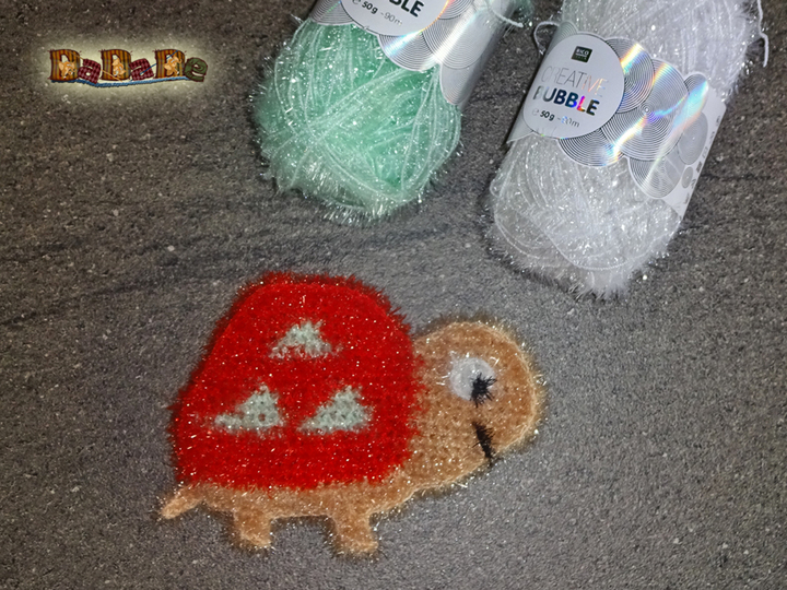 Spül- oder Duschschwamm kleine Schildkröte, gehäkelt von Dadade