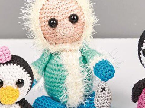 Amigurumi Eskimo mit Fisch
