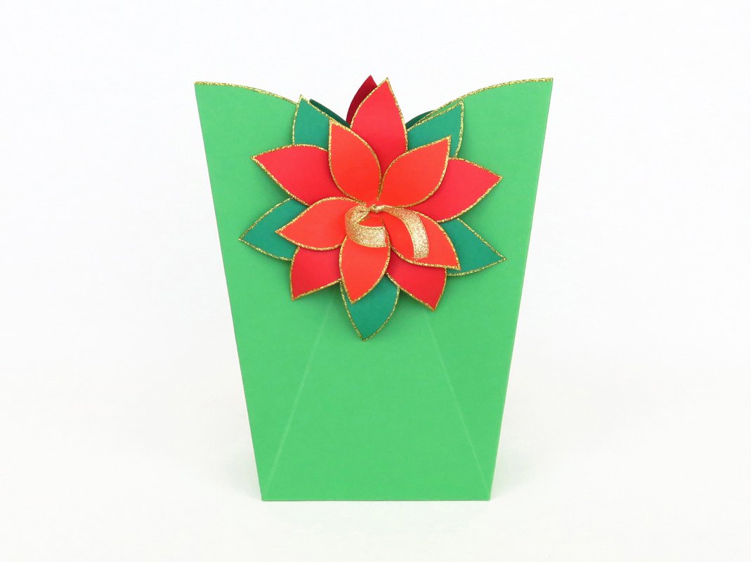 Geschenktasche mit Weihnachtsstern – Bastelvorlagen und Anleitung