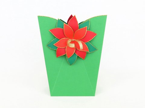 Geschenktasche mit Weihnachtsstern – Bastelvorlagen und Anleitung