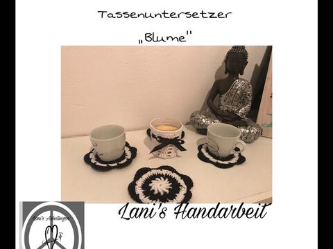 Häkelanleitung Tassenuntersetzer "Blume"