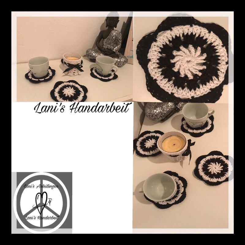 Häkelanleitung Tassenuntersetzer "Blume" - Bild 2