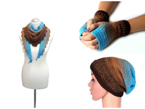 Sparset! Häkelanleitung Stulpen, Dreieck Schal, Halstuch, Beanie-Loop (alle Größen)