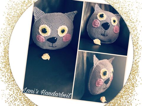 Häkelanleitung Kissen Kater