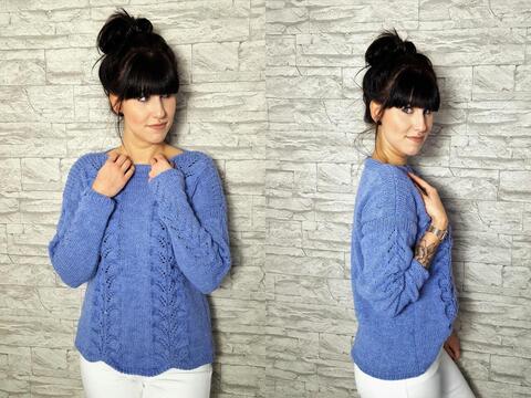 91 Strickanleitung Pullover Linda Größen S/M und L/XL