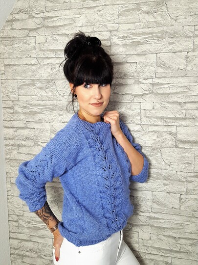 91 Strickanleitung Pullover Linda Größen S/M und L/XL