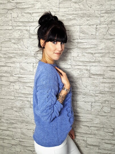 91 Strickanleitung Pullover Linda Größen S/M und L/XL