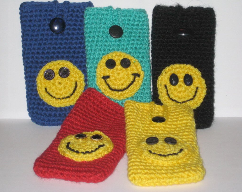 Crochet smartphone case smiley - Image 2