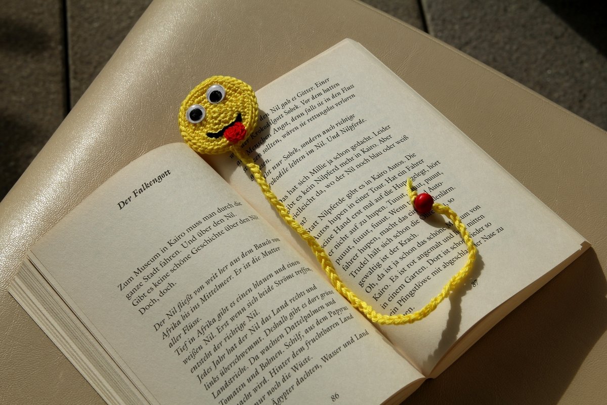 Häkelanleitung für Lesezeichen Smiley