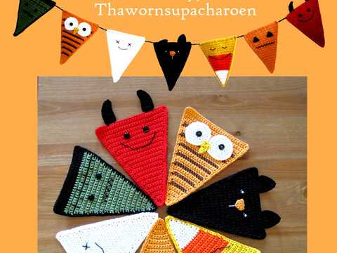 Halloween Wimpelkette Häkelanleitung