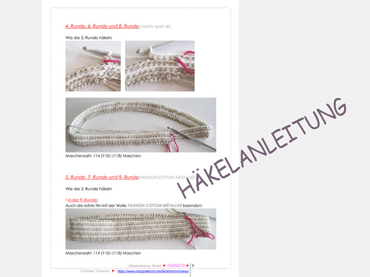 Häkelanleitung: Mütze einfach häkeln (Größe: S, M, L)