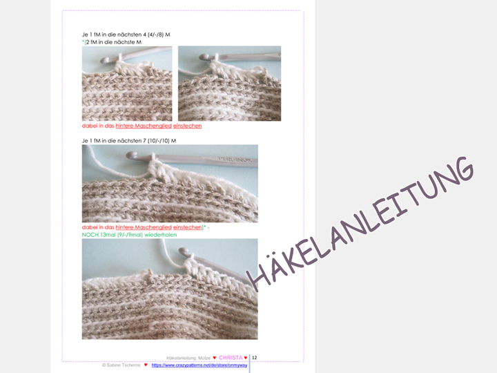 Häkelanleitung: Mütze einfach häkeln (Größe: S, M, L)