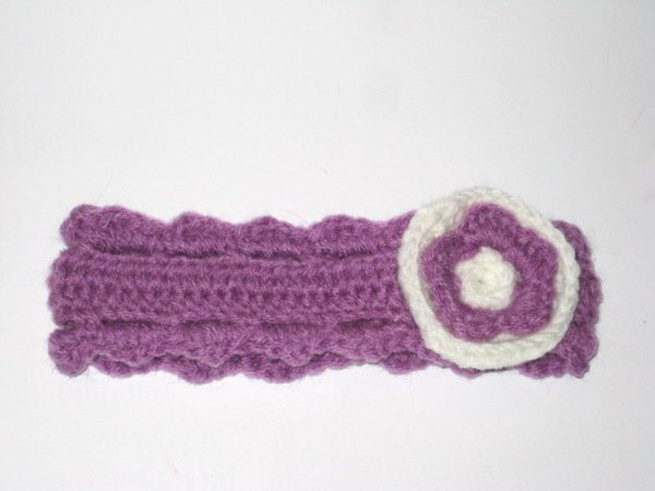 Purple baby headband crochet pattern