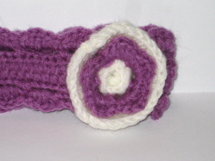 Purple baby headband crochet pattern