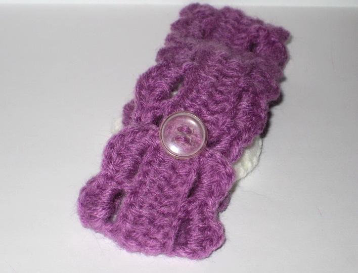 Purple baby headband crochet pattern