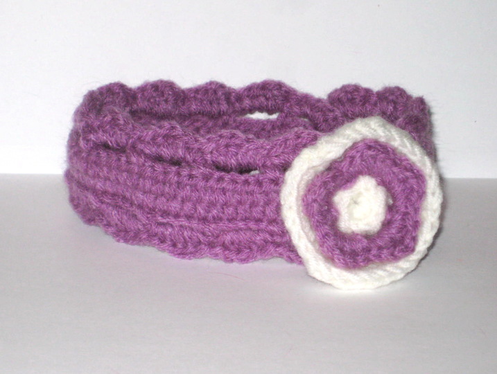 Purple baby headband crochet pattern