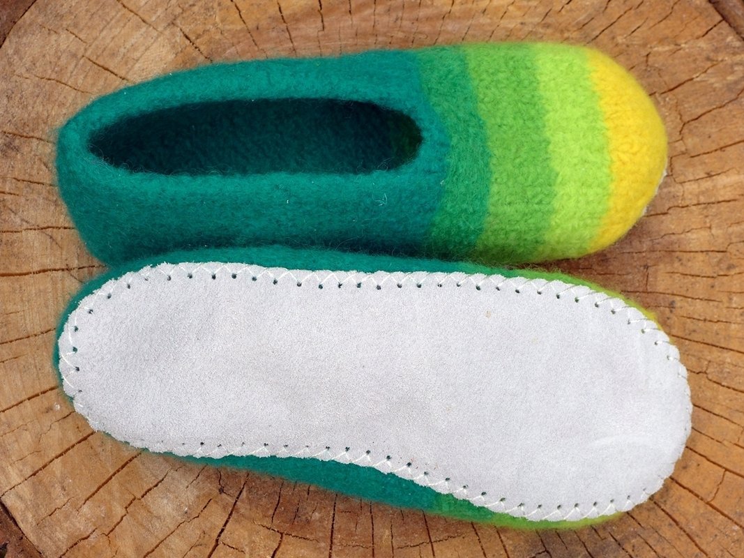 DIY - Ledersohlen für Filzschuhe selber machen - Gr. 22 bis 45