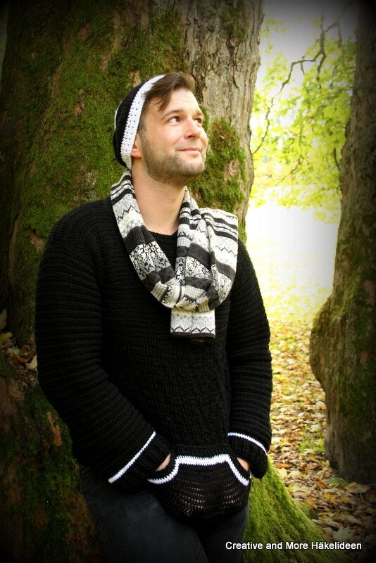 Häkelanleitung Pullover "Black and White" - Unisex für alle Größen - - Bild 5