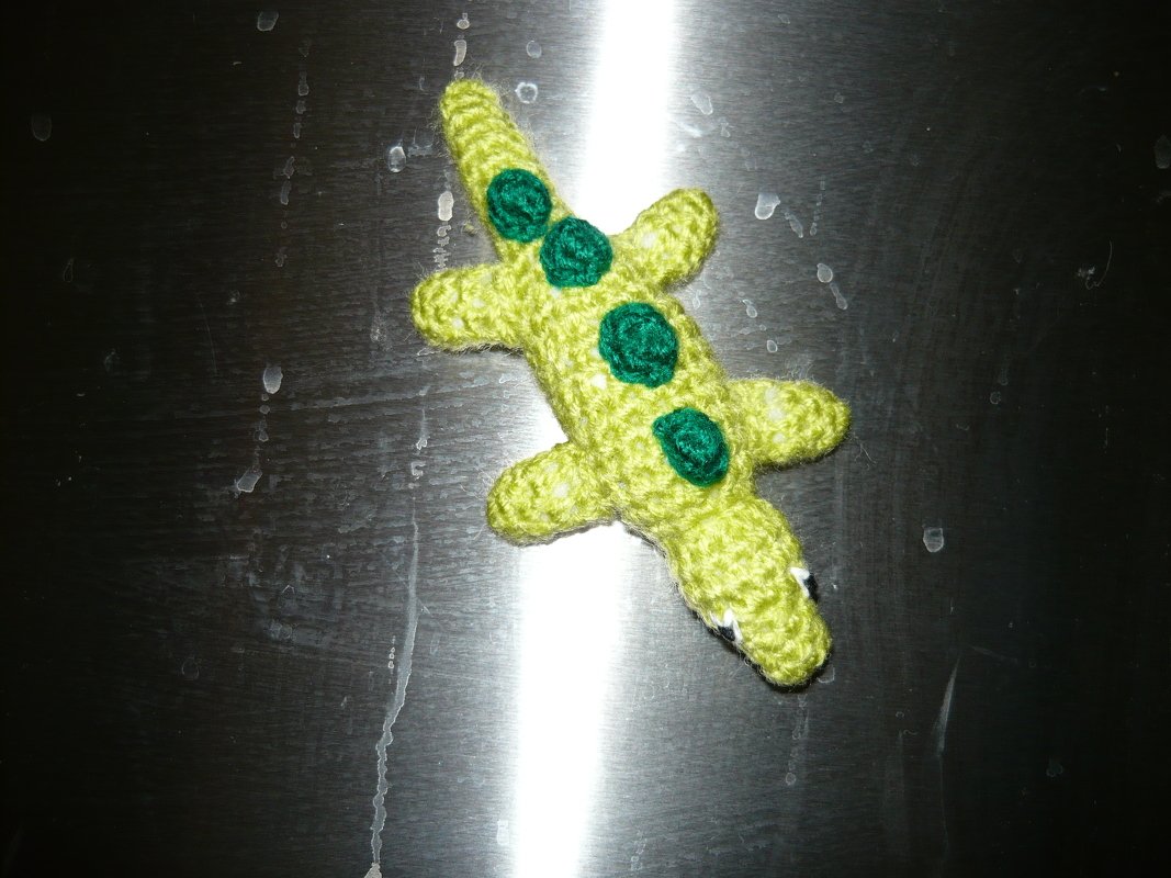 Häkelanleitung Krokodil Magnet