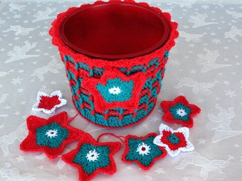Häkelanleitung - Topfumhüllung für den Weihnachtsstern