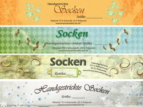 Banderole / Verpackung für selbstgestrickte Socken *Herbst*