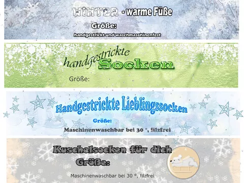 Banderole / Verpackung für selbstgestrickte Socken *Winter t*