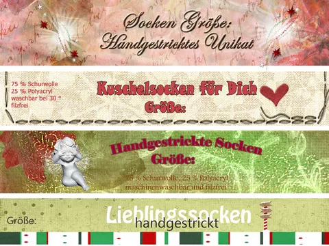 Banderole / Verpackung für selbstgestrickte Socken * Weihnachten *