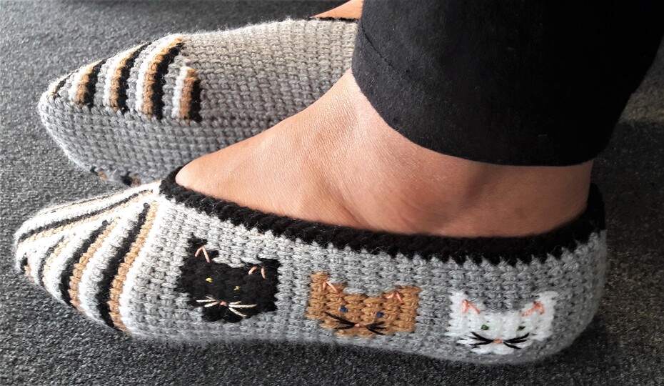 Puschen "Katze" Gr. 35-46