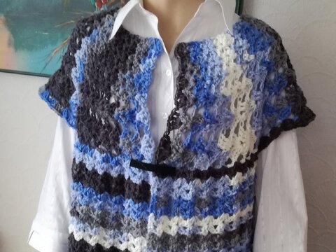 Häkelanleitung Jacke / Weste " Wellenreiter " Größe : 36 / 38 - 52 / 54