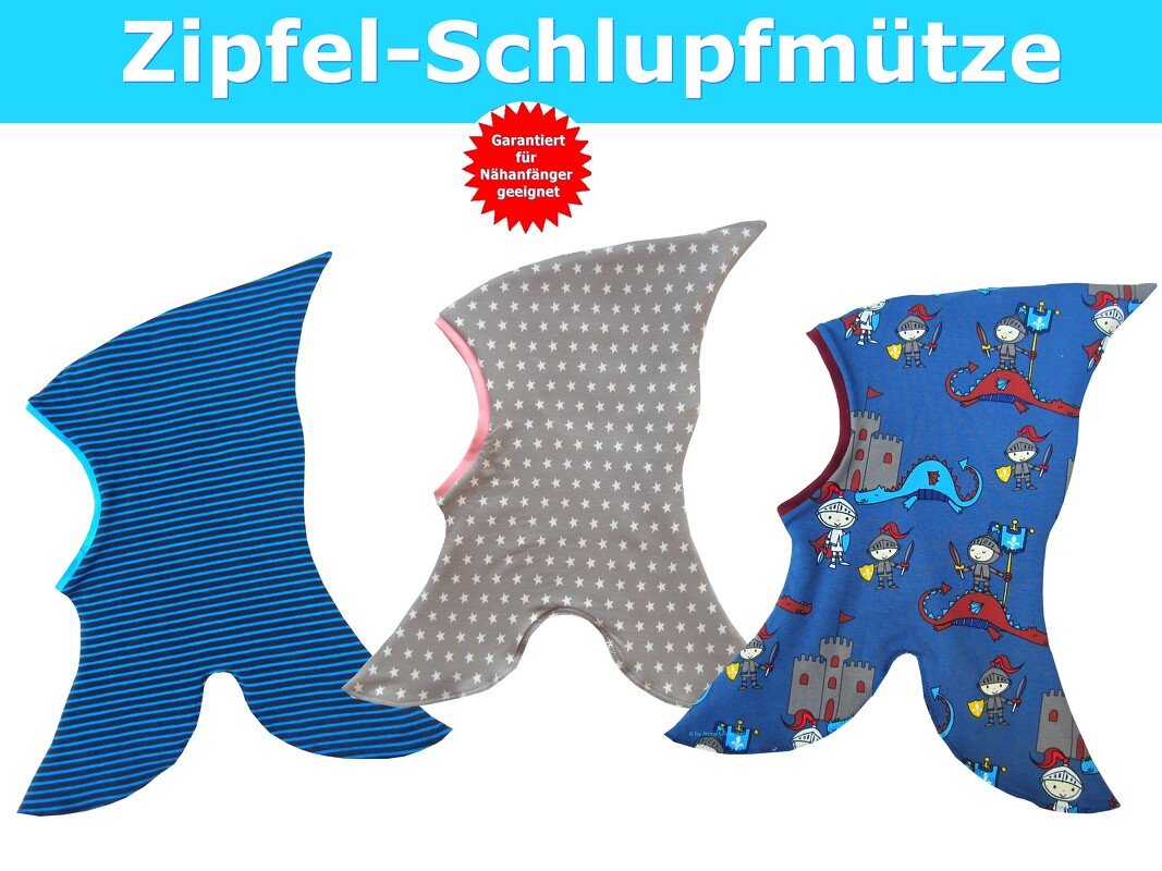 Zipfelschlupfmütze für Babys &amp; Kinder- Schnittmuster &amp; Nähanleitung