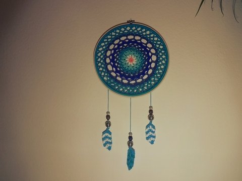 Traumfänger "Wolkenblau"