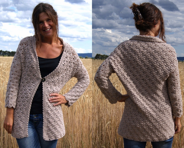 Long-Häkel-Weste HERBSTZAUBER (Gr. S/M, L/XL, leicht an alle Größen anzupassen)