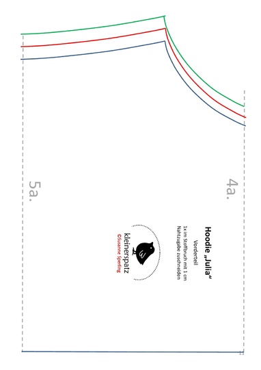 Schnittmuster und Nähanleitung Hoodie Julia