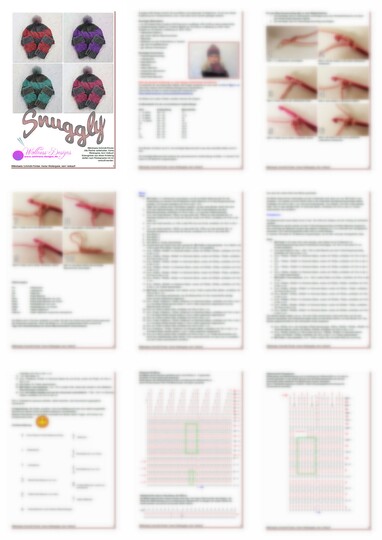 Häkelanleitung Mütze / Beanie und Pulswärmer Snuggly