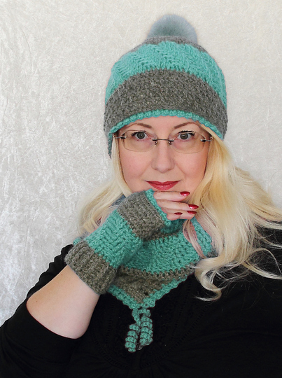 Häkelanleitung Mütze / Beanie und Pulswärmer Snuggly