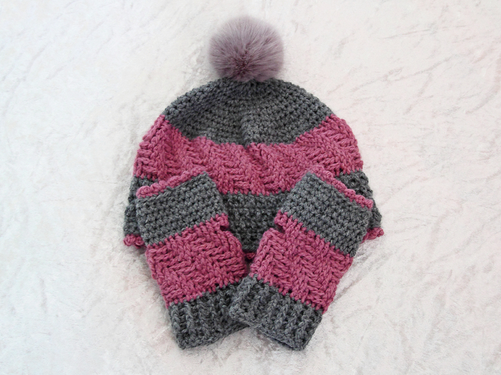 Häkelanleitung Mütze / Beanie und Pulswärmer Snuggly