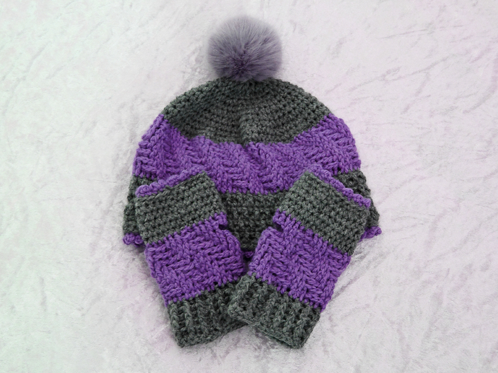 Häkelanleitung Mütze / Beanie und Pulswärmer Snuggly