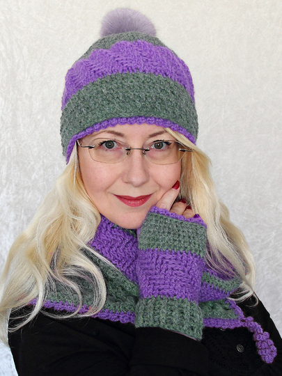 Häkelanleitung Mütze / Beanie und Pulswärmer Snuggly