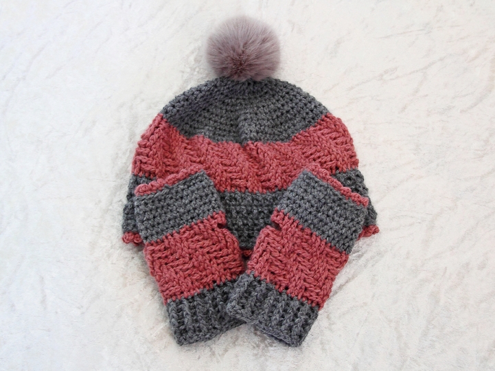 Häkelanleitung Mütze / Beanie und Pulswärmer Snuggly