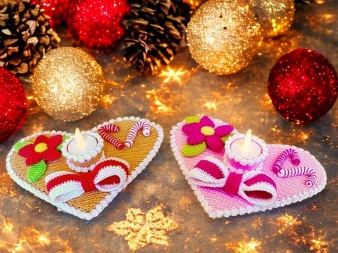 Weihnachtsherz - Häkelanleitung von Diana´s kleiner Häkelshop