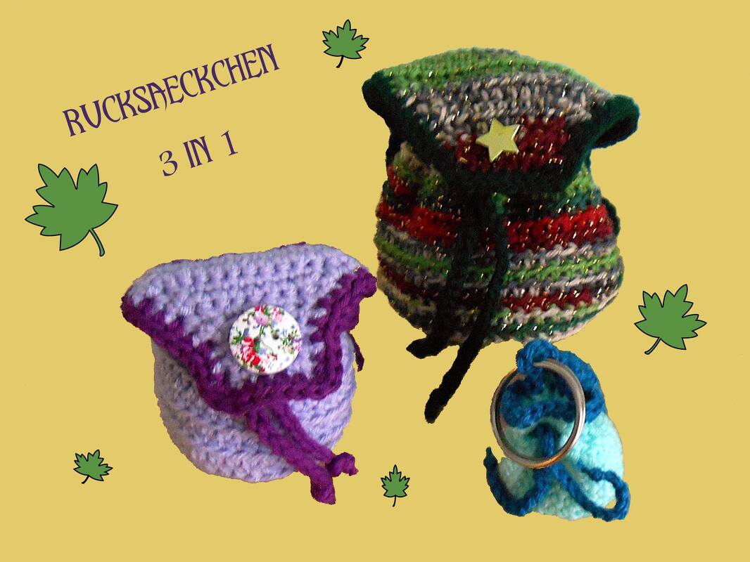 Häkelanleitung Rucksäckchen 3 in 1