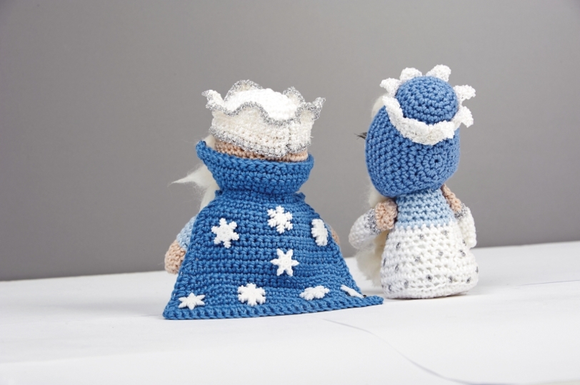 Häkelanleitung Duo: Väterchen Frost und Eiskönigin