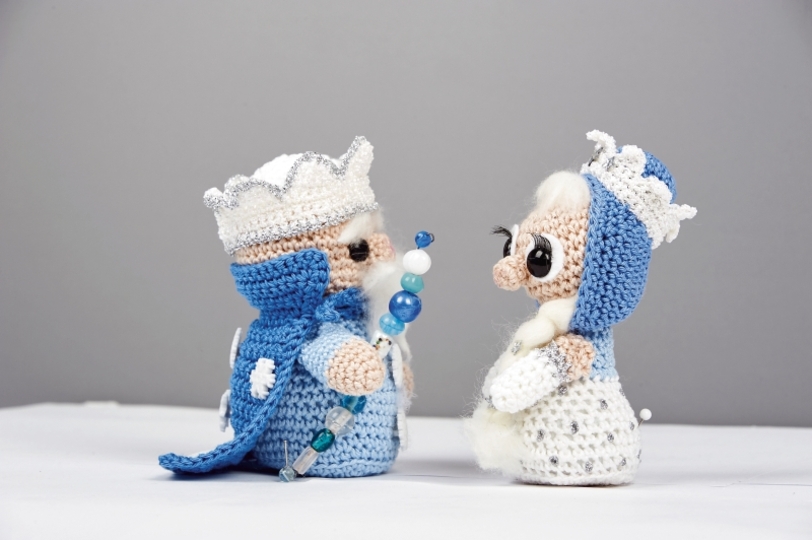 Häkelanleitung Duo: Väterchen Frost und Eiskönigin