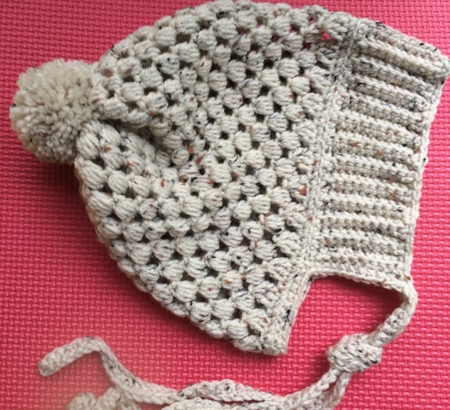 crochet bonnet hat pattern, 3 sizes, baby, toddler and child
